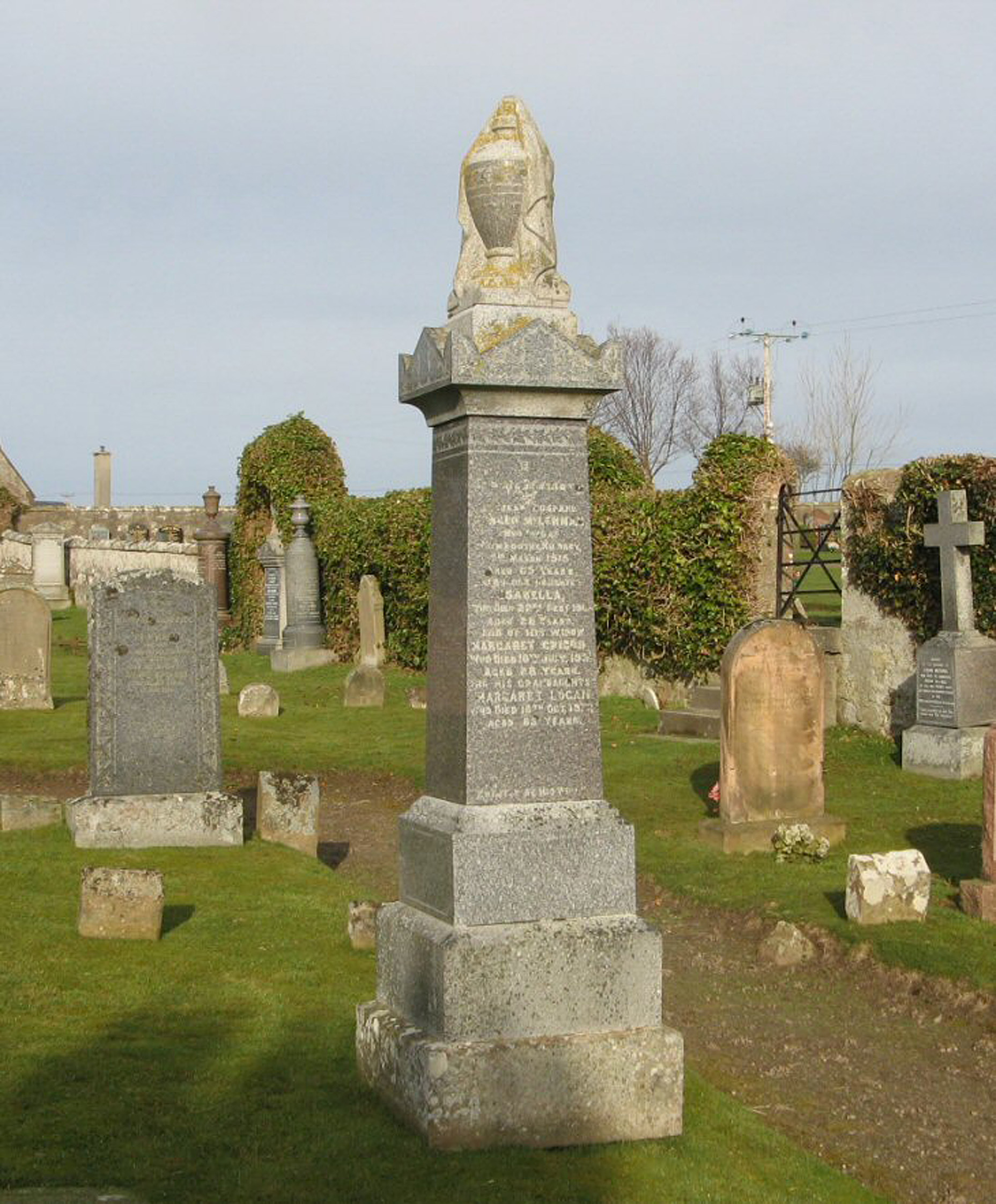 Photo of headstones/Donald McLennan died 1915 MI Kilmuir Easter